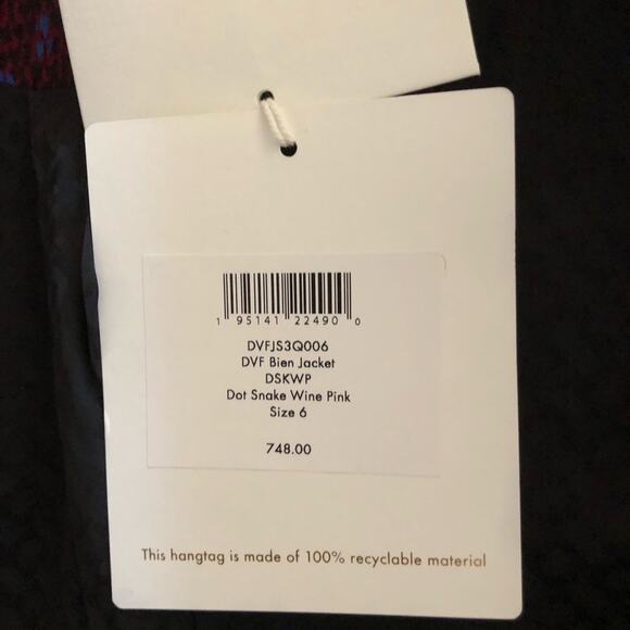 DVF Diane von Furstenberg NWT Bien Graphic Print Double Breasted Blazer Size 6 - Picture 9 of 16